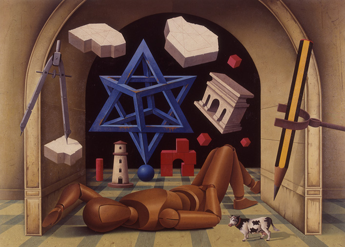 EL SUEÑO DEL ARQUITECTO II oleo sobre tabla 130 x 180 cms