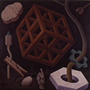 GENERADOR DE  INERCIA oleo sobre tabla 190 x 190  cms