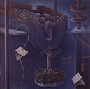 NATURALEZA E INDUSTRIA oleo sobre tabla 190 x 190 cms