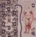 ADAN Y EVA oleo sobre tabla 200 x 200 cms