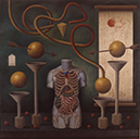 LA V�SCERA DE LA VANIDAD oleo sobre tabla 150 x 150 cms