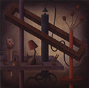 VISIONES DE BAST oleo sobre tabla 190 x 190 cms